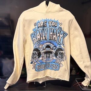 Blue and Cream Turtleneck Men's Sweater